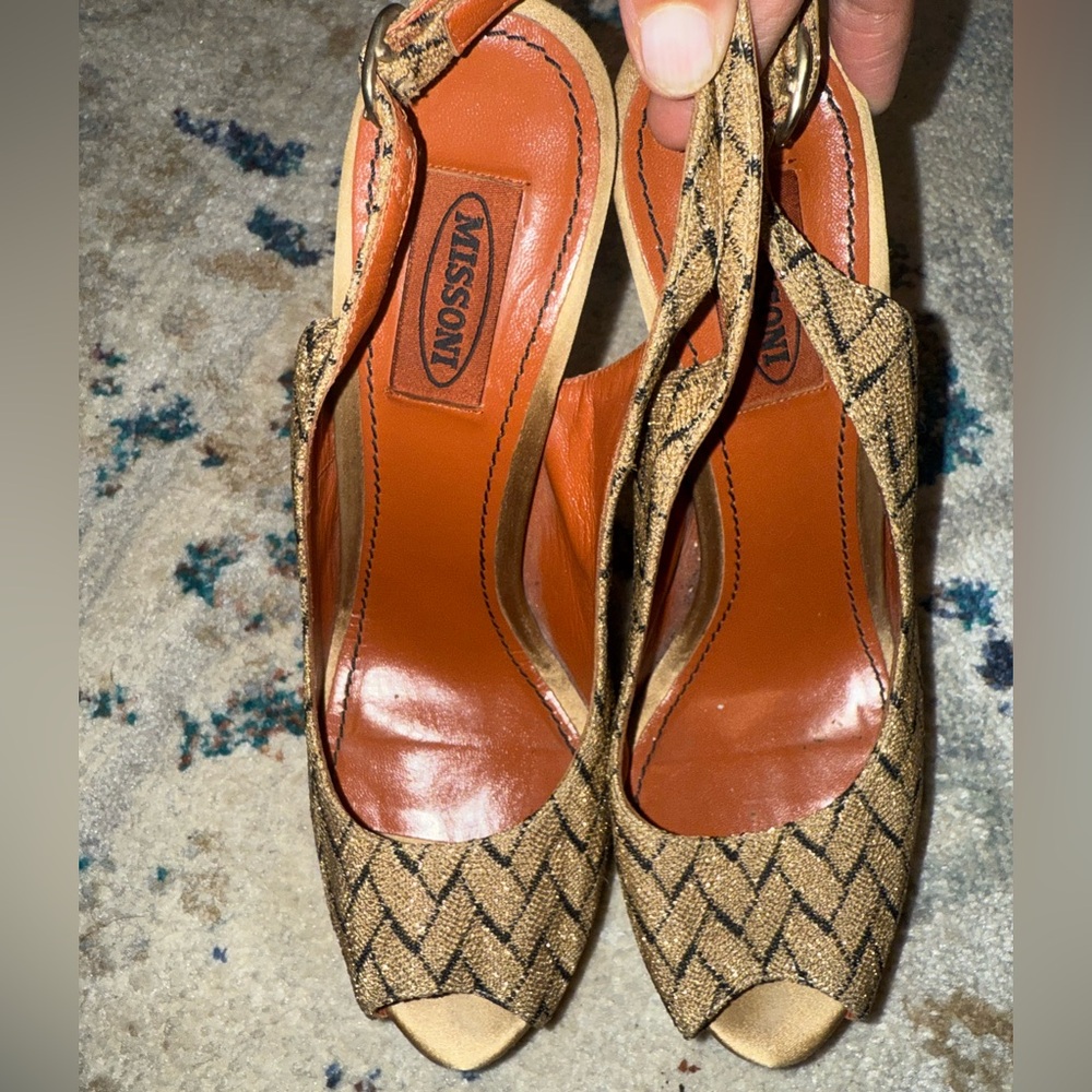 Missoni Tan and Black Patterned Heels